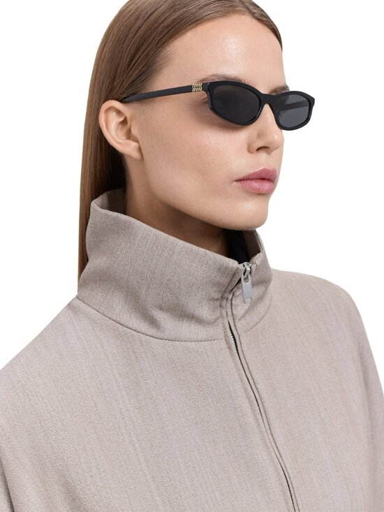 Miu Miu Women’s Sunglasses Black Grey Rectangle Frames MUA06S 16K08Z NEW main image 11